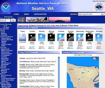 Detailed Point Forecast Elevation Map
